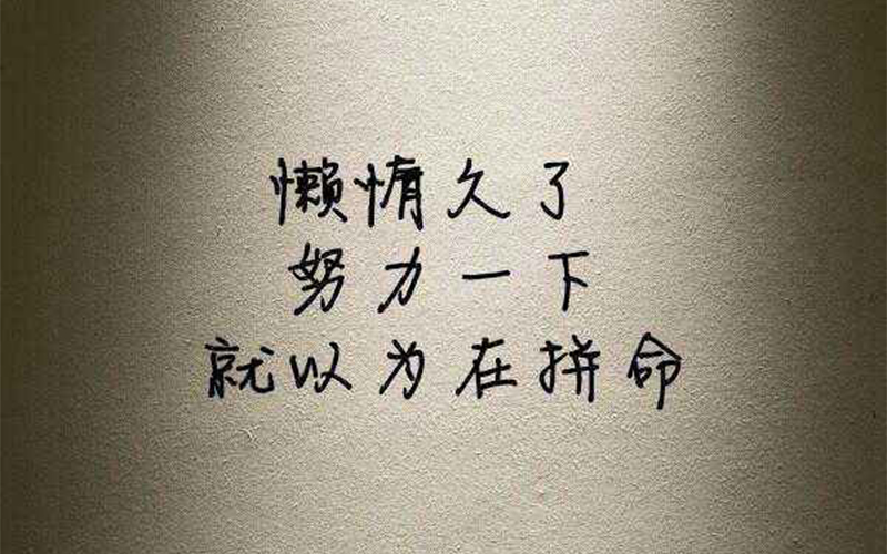 懒惰久了稍努力就觉得拼命